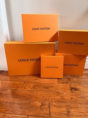 Louis Vuitton Orange Signature Gift boxes. 5 different variations.